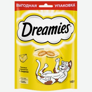 Лакомство для кошек Dreamies подушечки с сыром, 140г