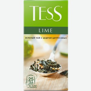 Чай Tess Lime зеленый с цедрой цитрусовых, в пакетиках, 25x 1 г