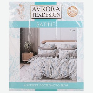 Комплект постельного белья Avrora TexDesign, Евро, нав. 70х70 см, сатин, хлопок, диз. 2331