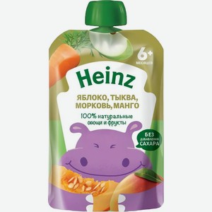 Пюре для детского питания Heinz Яблоко-тыква-морковь-манго с 6 месяцев 90 г