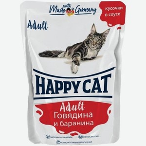 Влажный корм Happy Cat Adult для кошек говядина-баранина 100 г
