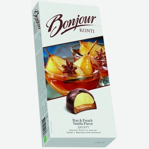 Десерт  Бонжур  со вкусом груша с француз. ванилью 232г, Конти