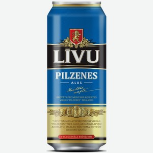 Пиво  Ливу Пилзенес  св. фильт. паст. 4,4% ж/б 0,5л, Литва