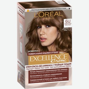 Крем-краска для волос L’Oréal Paris без аммиака Excellence Crème Универсальные Нюдовые оттенки 6U Универсальный темно-русый