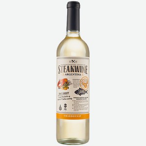Вино Steakwine Шардоне, белое полусухое, Аргентина, 0.75 л