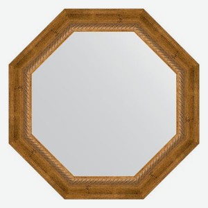 Зеркало в багетной раме Evoform состаренная бронза с плетением 70 мм 58x58 см
