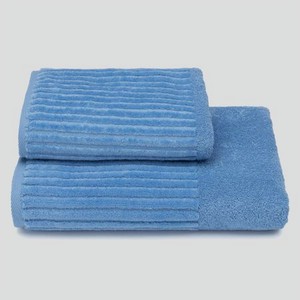 Махровое полотенце Cleanelly Basic Cascata голубое 50х90 см