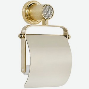 Держатель для туалетной бумаги Boheme Royal Cristal золотой с крышкой 13,5х6х19 см (10921-G-B)