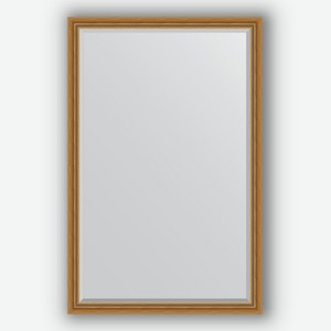 Зеркало с фацетом в багетной раме Evoform состаренное золото с плетением 70 мм 113х173 см