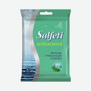 Салфетки Salfeti влажные антибактериальные, 20листов