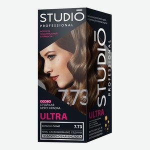 Стойкая крем-краска для волос 100% закрашивание седины Ultra 50/50/15мл: 7.73 Янтарно-русый