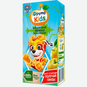 Сок ФРУТОKIDS® яблоко осветленный, 200мл