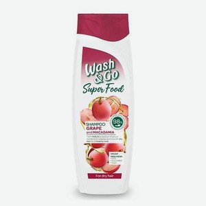 WASH&GO Шампунь SUPERFOOD с маслом винограда и макадамии