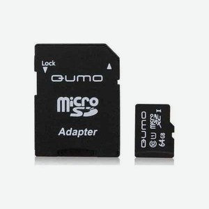 Карта памяти QUMO MicroSDXC 64Gb Сlass 10 UHS-I + ADP (QM64GMICSDXC10U1)