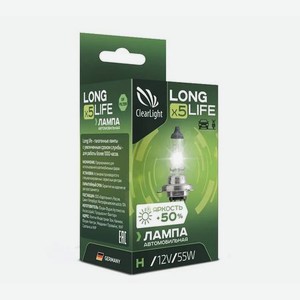 Лампа Clearlight H1 12V-55W LongLife (блистер 1шт), MLH1LL1B