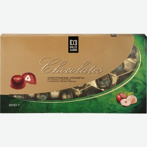 Конфеты DOLCE ALBERO Шоколадные из темного шоколада с цельным лесным орехом, Россия, 200 г