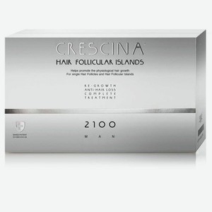 Лосьон для стимуляции роста волос Crescina Follicular Islands 2100 для мужчин №10 + Лосьон против выпадения волос №10