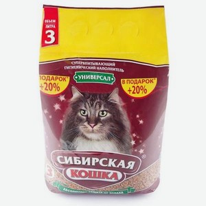 Наполнитель для кошек Сибирская кошка Универсал впитывающий 3л