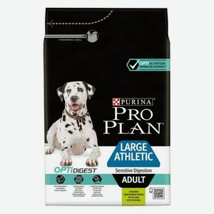 Корм для собак PRO PLAN крупных пород с атлетическим телосложением с чувствительным пищеварением с комплексом Optidigest ягненок с рисом 3кг