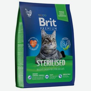 Корм для кошек Brit 800г Premium Cat Sterilized Chicken для стерилизованных с курицей сухой