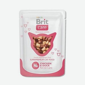 Корм влажный для кошек Brit Care 80г с курицей и уткой пауч