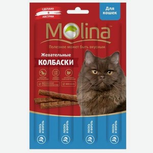 Лакомство для кошек Molina Колбаски Лосось и форель 20г