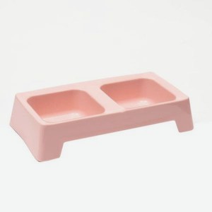 Миска Пижон пластиковая двойная 29х15х6 см см розовая 330 мл