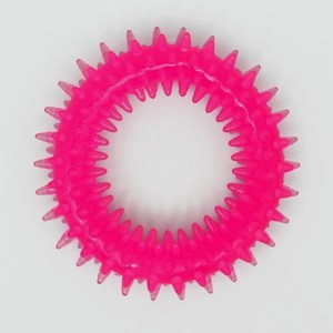 Игрушка для собак Пижон жевательная «Игольчатое кольцо» 9 см. розовая
