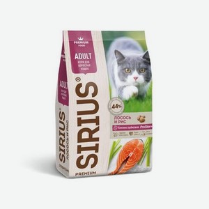 Корм для кошек SIRIUS взрослых лосось-рис 400г