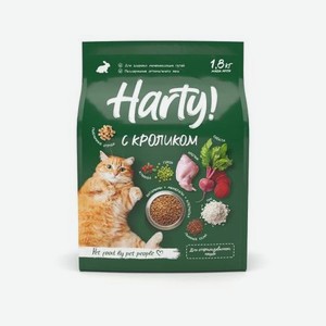 Корм для кошек Harty 1,8кг с кроликом для взрослых стерилизованных полнорационный сухой