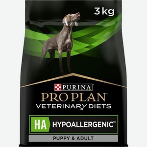 Корм для щенков и собак Purina Pro Plan Veterinary diets HA Hypoallergenic при аллергических реакциях сухой 3кг