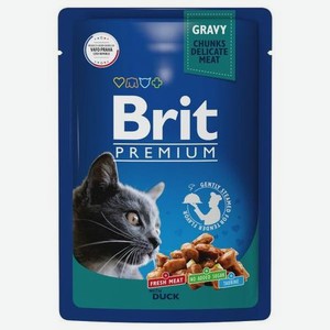 Корм для кошек Brit 85г Premium утка в соусе