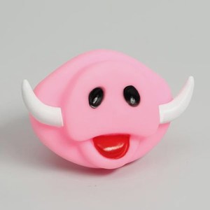 Игрушка для собак Пижон «Мордочка кабана» с пищалкой 9 см розовая