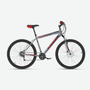 Велосипед BLACK ONE Hooligan 26 D (2021), горный (взрослый), рама 18 , колеса 26 , серый/красный, 18кг [hd00000461]
