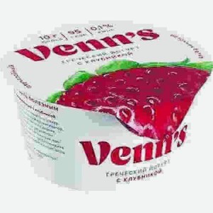Йогурт Греческий Обезжиренный С Клубникой Venn s 0,1% 130г