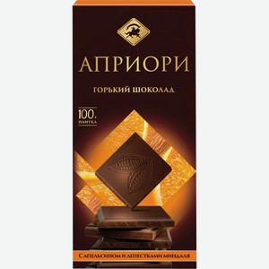 Шоколад горький ЧТМ fantasy brands с апельсином и лепестками миндаля, Россия, 100 г