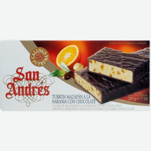Туррон в шоколаде Сан Андрес марципан апельсин Фрутас Турронс кор, 200 г