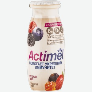 Йогурт 1,5% питьевой Актимель ягодный микс Данон п/б, 95 мл