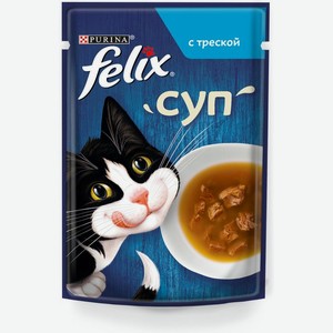 Felix Суп влажный корм для взрослых кошек, с треской (48 гр)
