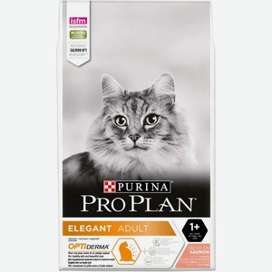 Pro Plan корм для взрослых кошек всех пород, для поддержания красоты шерсти, лосось (10 кг)