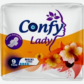 Confy Lady прокладки женские гигиенические MAXI LONG 9 шт