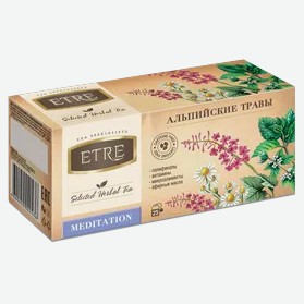 Чайный напиток «Etre» Meditation Альпийские травы, 25 пакетиков, 37 г