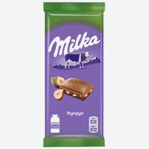 Шоколад Milka молочный с дробленным фундуком, 85 г