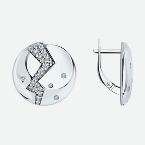 Серьги Diamant из серебра с фианитами 94-120-01465-1
