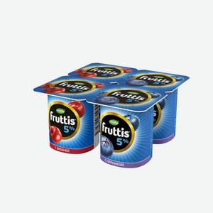 Йогуртный продукт Fruttis вишня, черника 5%, 115г