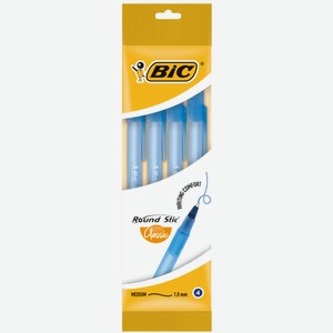 Ручки шариковые Bic Round Stic Classic синий, 4шт