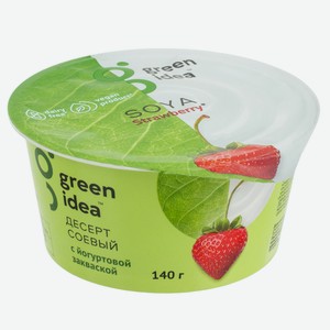 Десерт Green Idea с йогуртовой закваской и соком клубники соевый, 140г