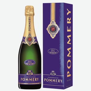 Шампанское Pommery Brut Royal Шампань белое брют в подарочной упаковке, 0.75л