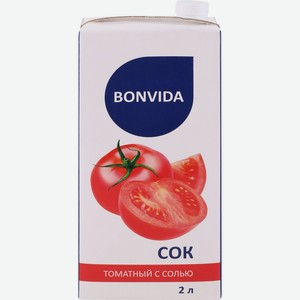 Сок BONVIDA Томатный с солью т/пак., Россия, 2 L