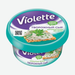БЗМЖ Сыр творожный Violette с зеленью 70% 140г Россия